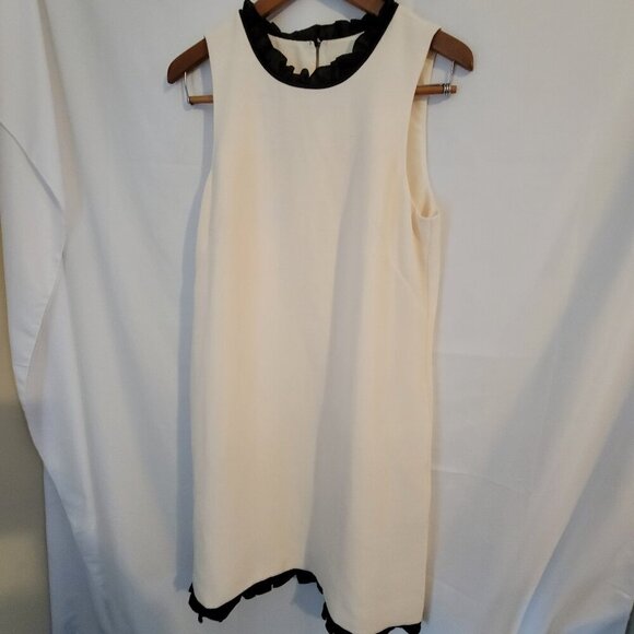 J. Crew Dresses & Skirts - Women's J Crew 10 Ivory Black Crepe Dress Sleeveless